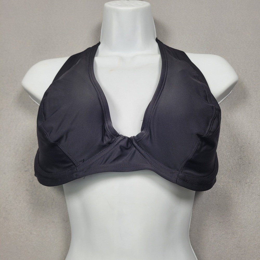 Shapermint Essentials Full Coverage Halter Bikini Top Black 3XL Underwire 81004